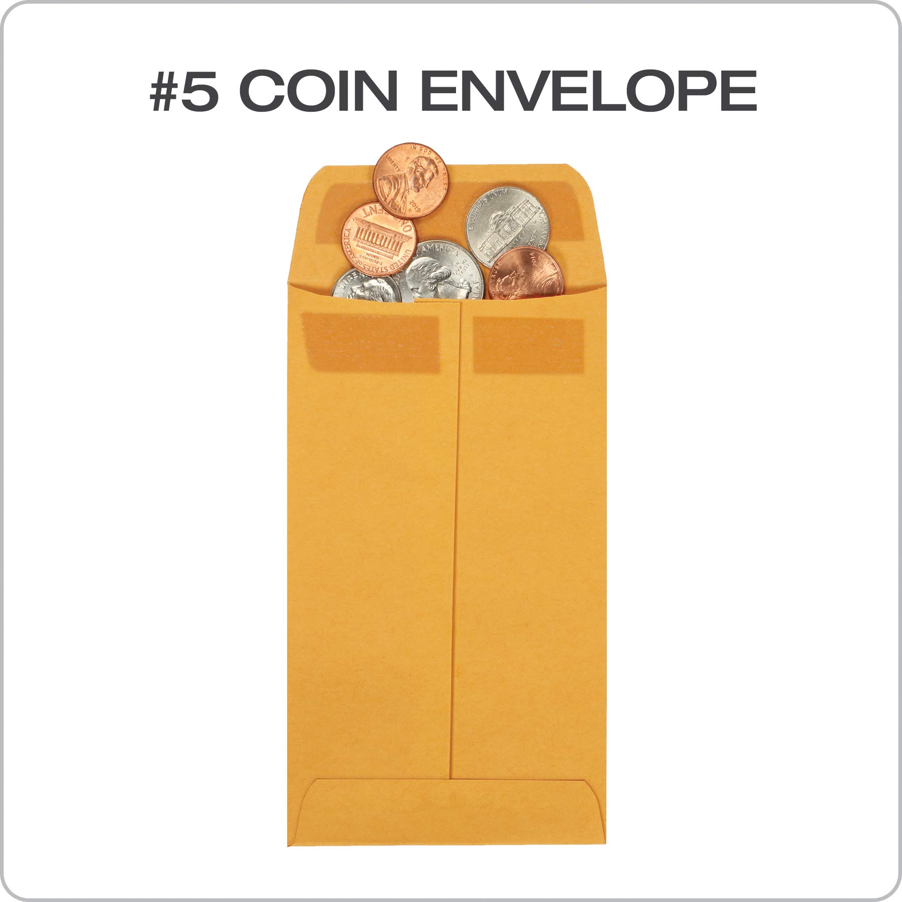 Quality Park Lot de 500 enveloppes pour pièces de monnaie et petites pièces, auto-adhésives, pour la maison, le bureau, le jardin, 10,9 kg, papier kraft marron, 8,9 x 13,7 cm, QUA50764