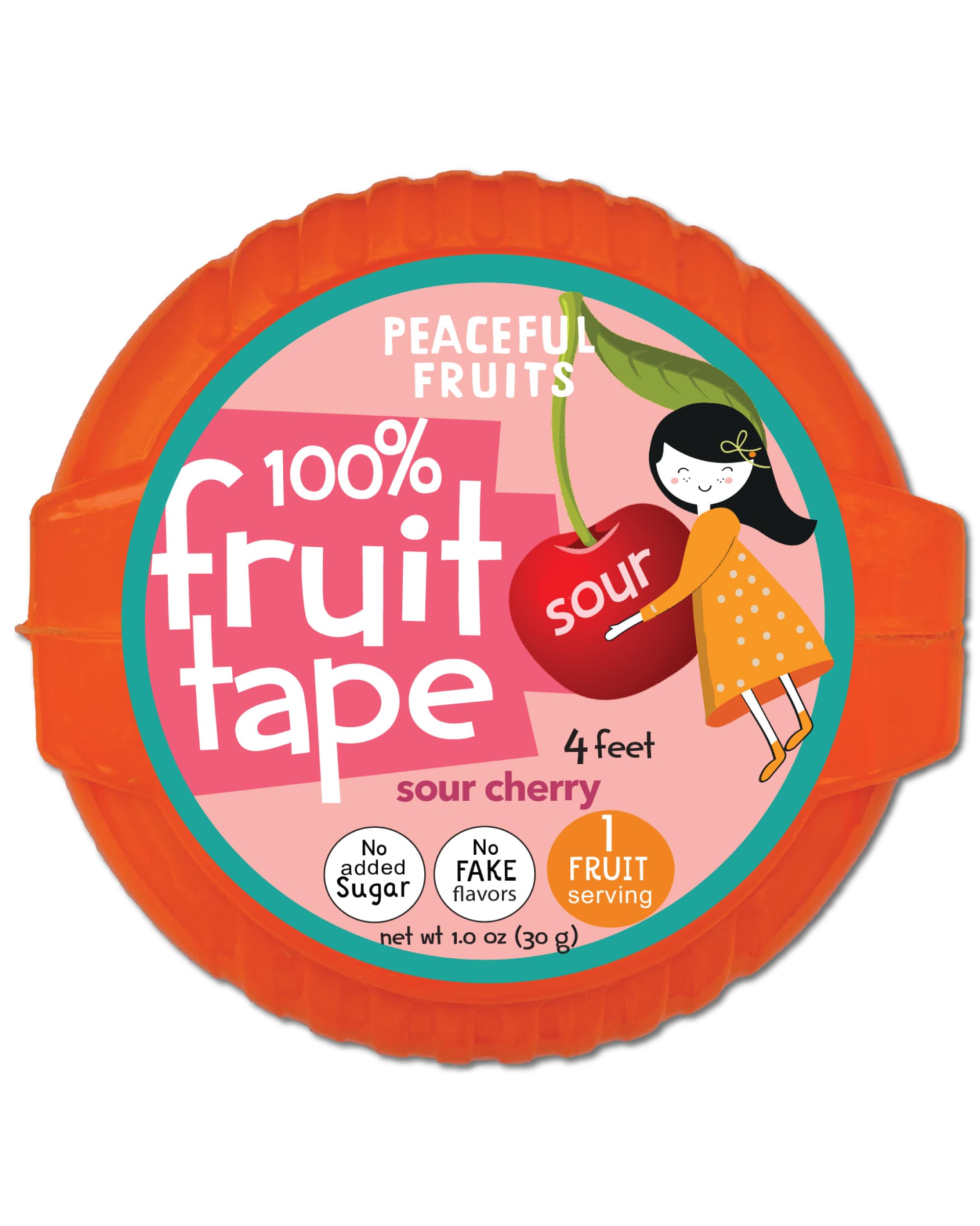 Peaceful Fruits 100% Fruit Tape - Sour Cherry - 12 Packs - Just Fruit - No Added Sugars, No Sugar Substitutes, No Dyes