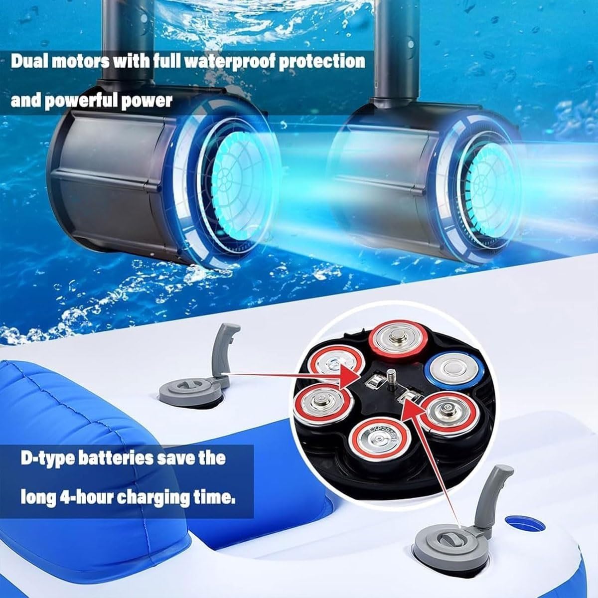 Tumbona Inflable Motorizada Y Recargable para Piscina con Rociador De Agua Giro 360° | Propulsor Giratorio, Diseño, para Tomar El Sol En La