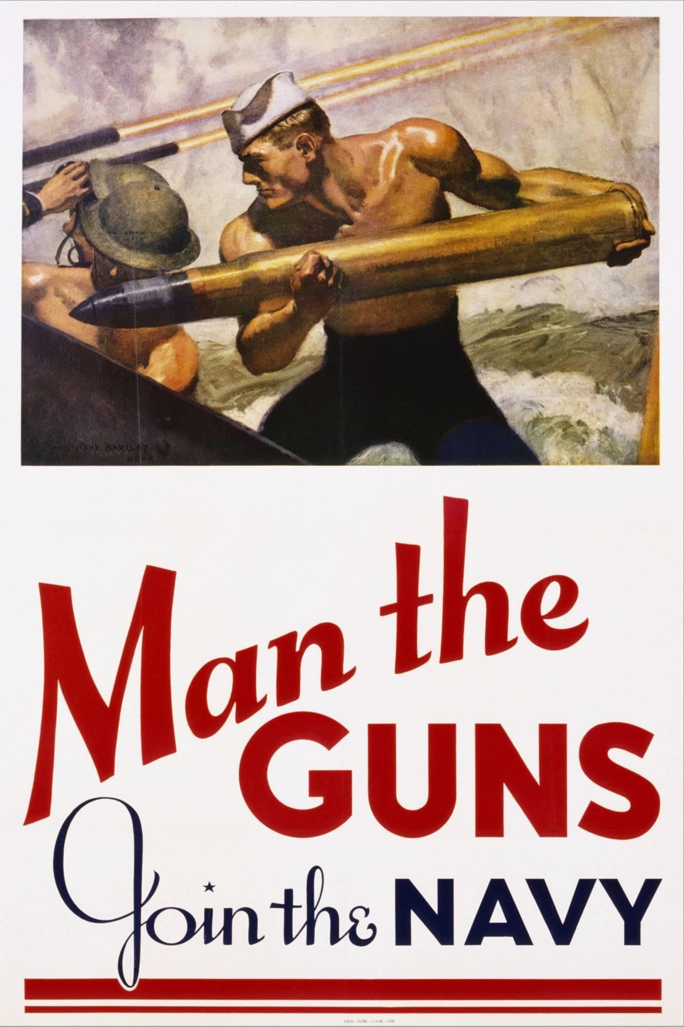 「マーフィの戦い」USオリジナル　ハーフサイズ　ポスター Amazon.com: AllPosters Stretched Canvas Print Man the Guns - Join