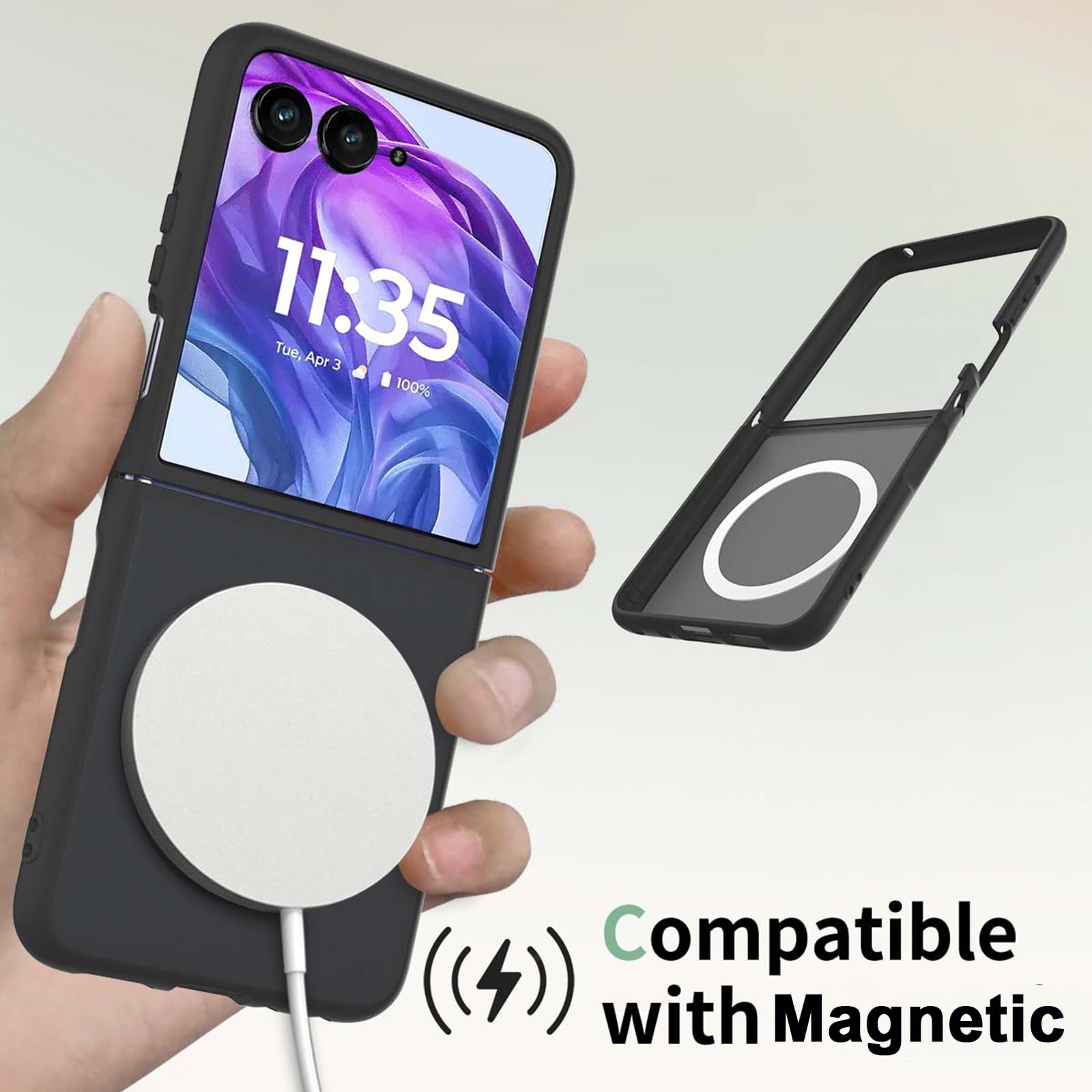 Magnetica Custodia per Samsung Galaxy Z Flip 8, Sottile Glassata Traslucida | Anti-Graffio Anti-Impronte Protezione Cover Compatibile con Ricarica Wireless Caso,Rosso,Z Flip 8
