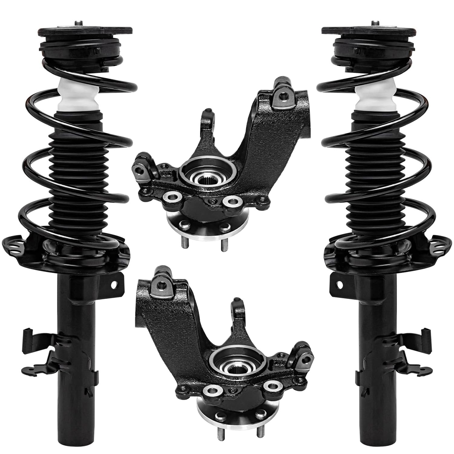 Detroit Axle - 2.0L Front Steering Knuckles Struts for 2013-2018 Ford Focus