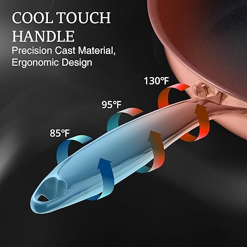 Miniatura 6 de KITEXPERT Sartenes antiadherentes con tapa, sartén de cerámica de titanio de 8 pulgadas, sartén antiadherente de acero inoxidable, sin PFAS PFOA y