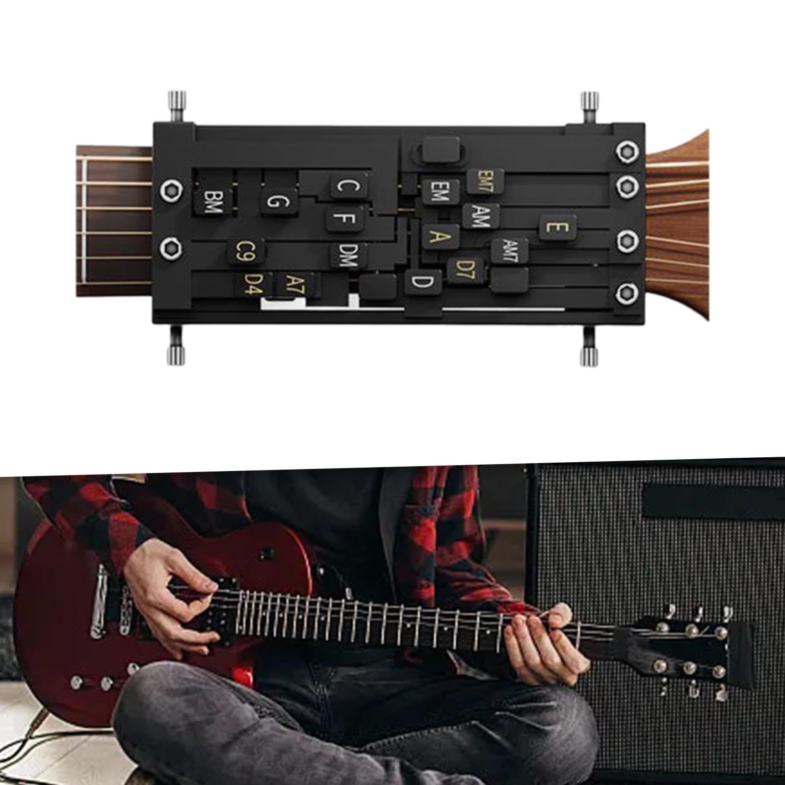 Tachiuwa Guitar Aid Assisted Tool Teaching Practice Aid Guitar Poster Easy to Install Key Assisted Device Guitar Eletric System for Kids