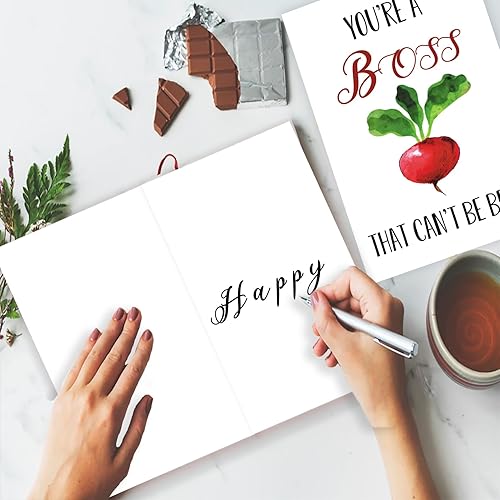 Miniatura 5 de OJsensai Tarjeta de feliz día del jefe para él y ella, regalos del día del jefe travieso para líder mentor, divertida tarjeta de cumpleaños para