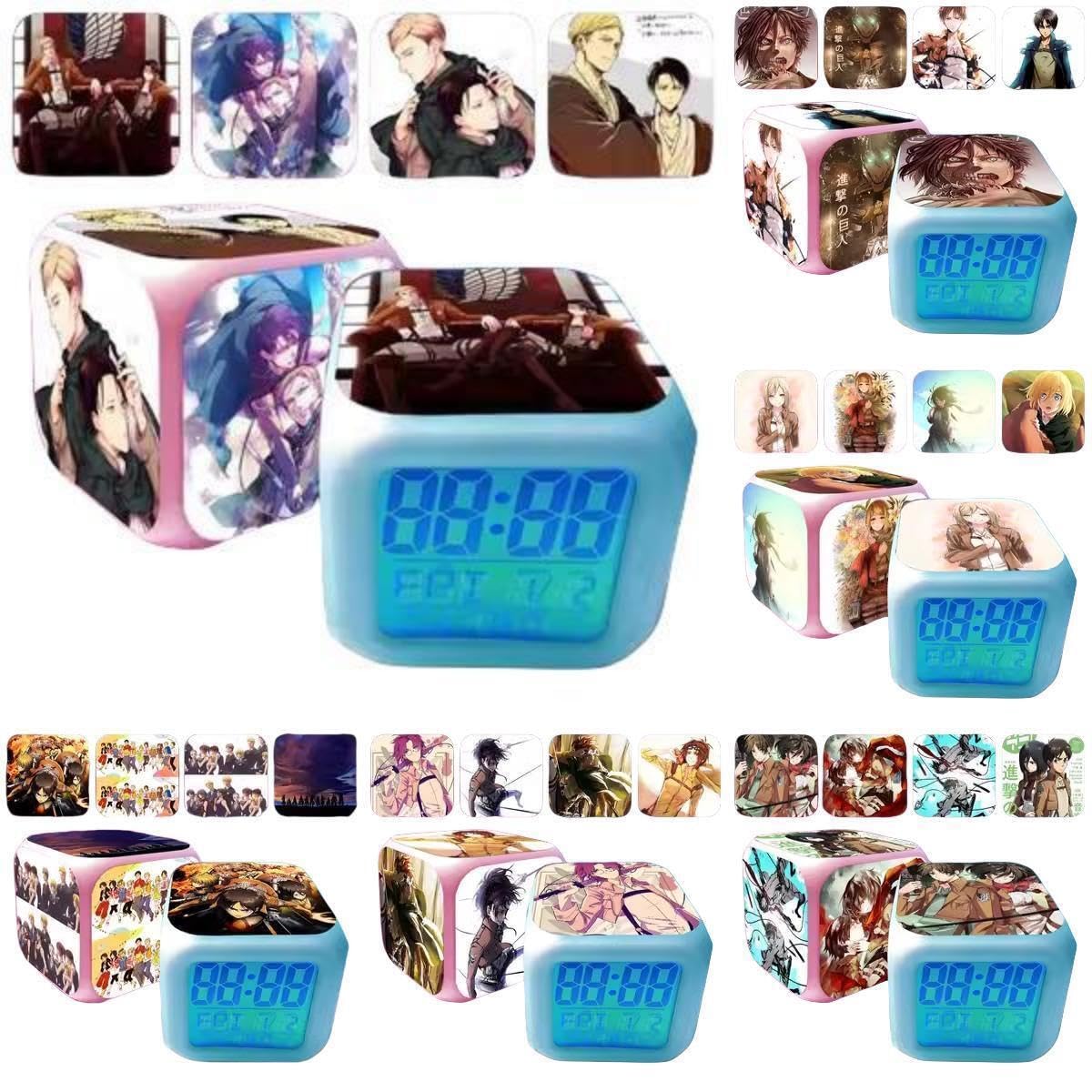 希少品】 進撃の巨人 アクリル置き時計 リヴァイ エレン 希少品】 進撃