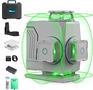 4D Self-Leveling Laser Level, DECTEAM 16 Lines Green Cross Line Laser Levels, with Rechargeable Battery, 360° Magnetic Bracket, Remote Controller, Hard Carry Case - T04CG