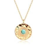 Aobei Pearl 18K Gold Plated Pendant Necklace for Women Dainty Gold Chain Choker Love Heart Disc Coin Pearl Cross Toggle Jewelry