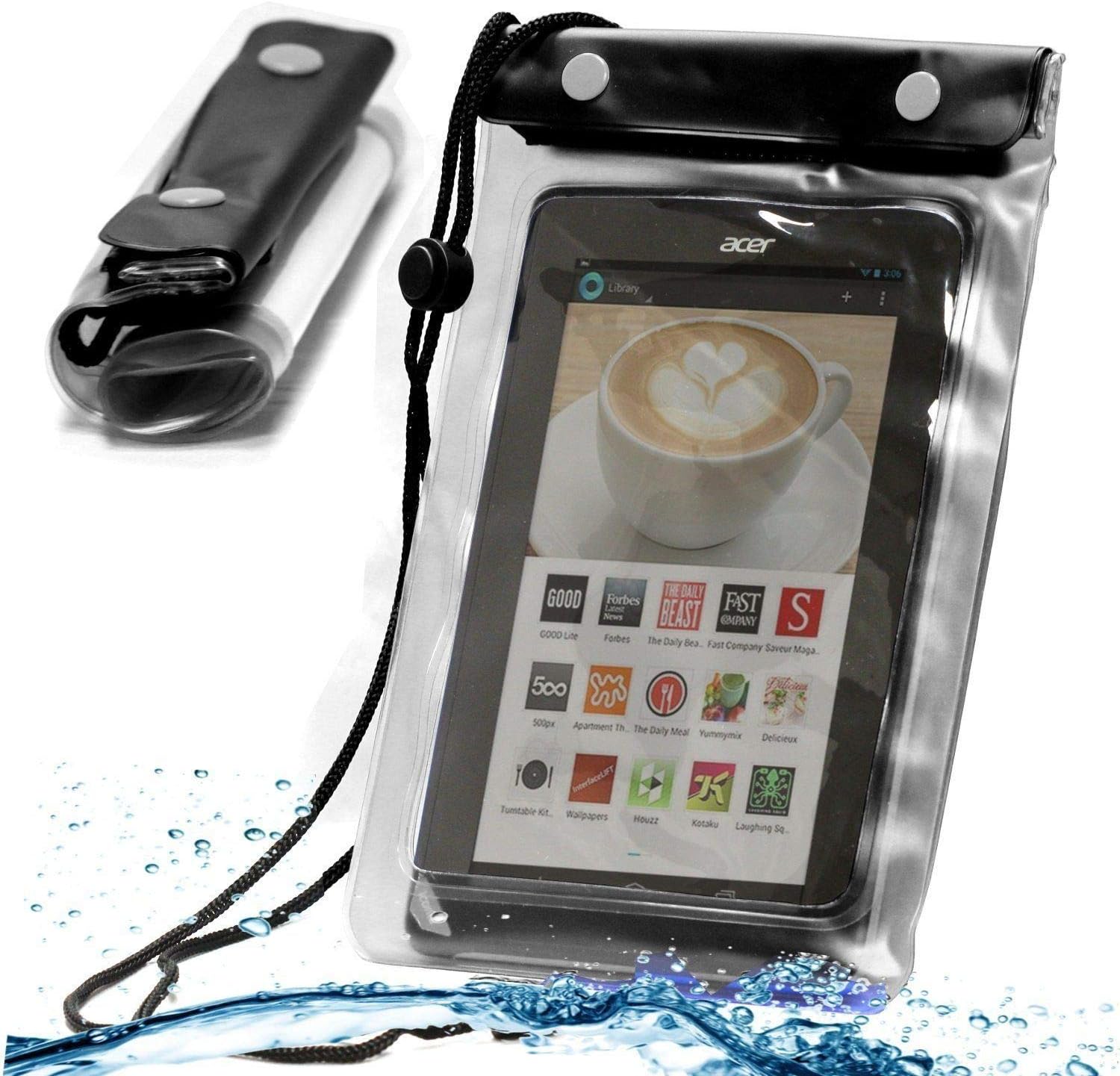 NavitechBlack Waterproof Case/Cover Compatible with The ECVILLA KMAX 7-Inch | Denver TAQ-70312 7-Inch | Fenghong Q88 7 Inch
