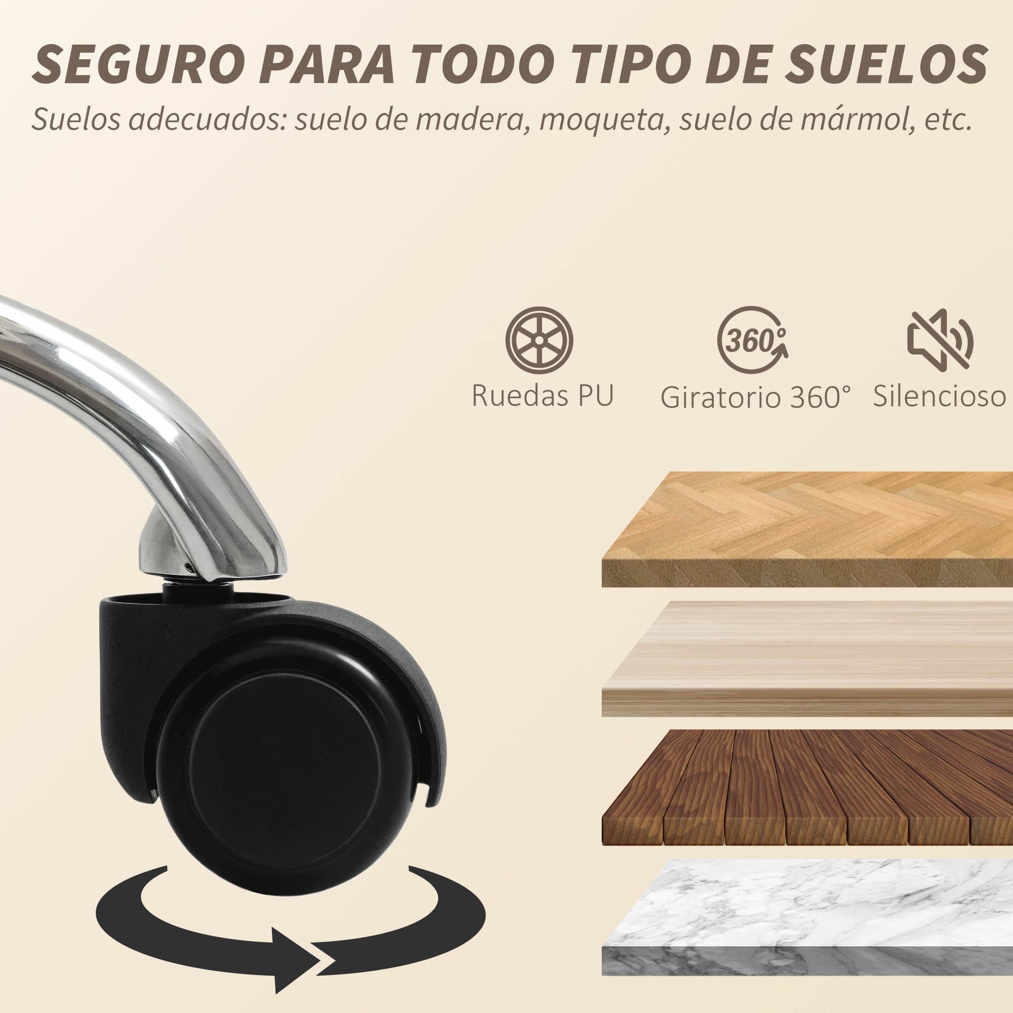 HOMCOM Silla de Escritorio con Reposapiés Silla de Oficina Borreguito Crema | Respaldo Reclinable, Reposacabezas Ajustable, Respaldo Alto, Altura Ajustable