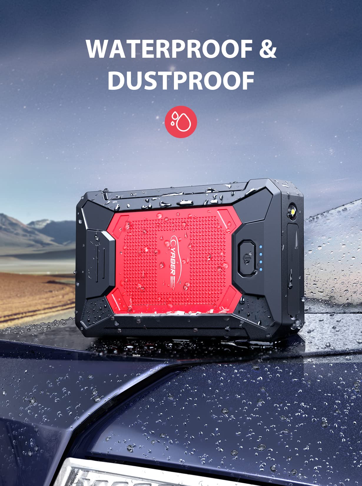 Buy YABER Portable Car Jump Starter 1000A 12000mAh 12V Car Battery Jump