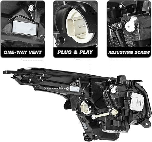 Miniatura 3 de Conjunto de faros delanteros LED DRL compatible con Cadillac XTS 2018 2019 de 4 puertas, proyector sedán para el lado del conductor y del pasajero