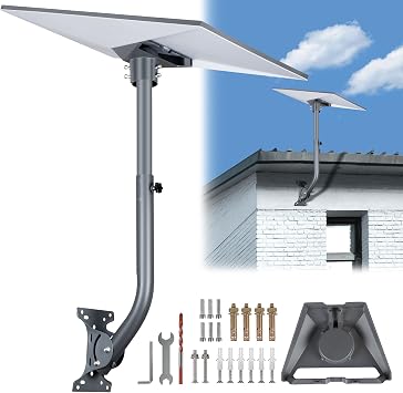 Adjustable Starlink Gen 3 Mount, Starlink Mount Kit Gen 3, Starlink Internet Kit Satellite Starlink Roof Mount, Starlink Long Wall Mount with Starlink Gen 3 Pipe Adapter