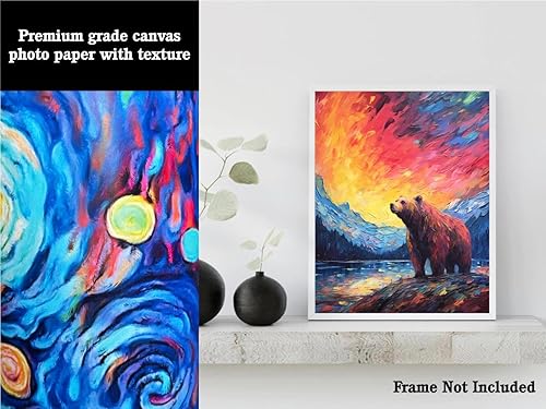 Miniatura 3 de Bestbuddy Pet 11 x 14 sin marco estrellado noche oso montaña bosque vida silvestre animal naturaleza paz pintura al óleo arte impresión póster