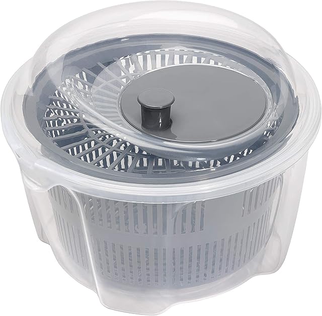 Large Salad Spinner Vegetable Veg Leaf Dryer Drainer Colander Plastic Bowl