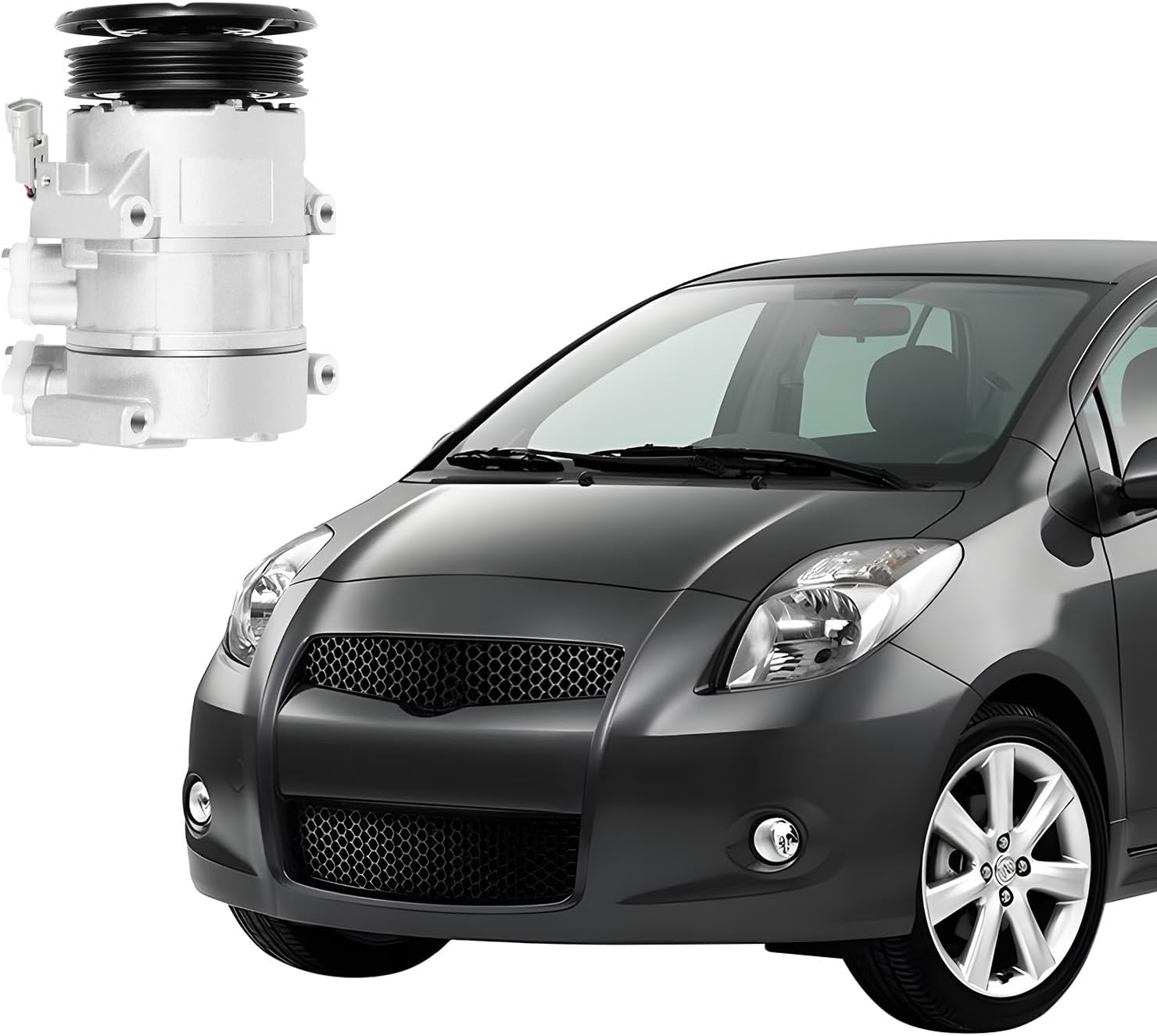 AC Compressor & A/C Clutch Fit for 1.5L A/C Compressor with Clutch for 2007 2008 2009 2010 Air Conditioner Compressor W/Clutch CO 11078RW