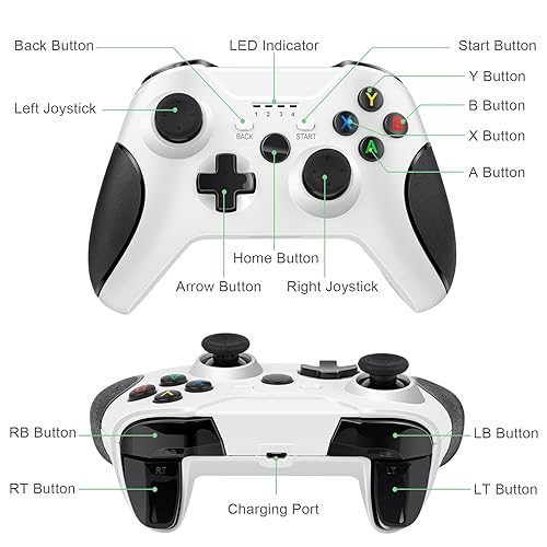 Vista 3 de ASUNCELL Wireless Controller for Xbox One Xbox Series XS gamepad Wireless video Wireless Controller with Dual Vibration game controller Wireless