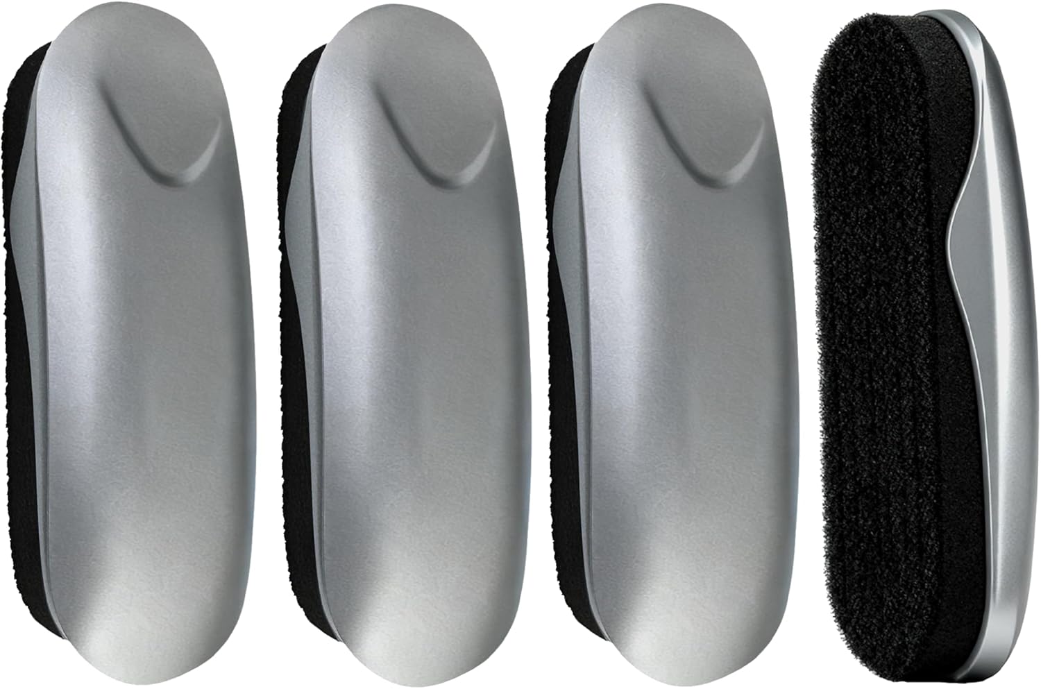 KIZZBY Magnetic Dry Erase Eraser - Whiteboard Erasers for Glass Board, 4 Pack Dry Erase Board Eraser with Strong Magnet for School, Office, Home (Gray)
