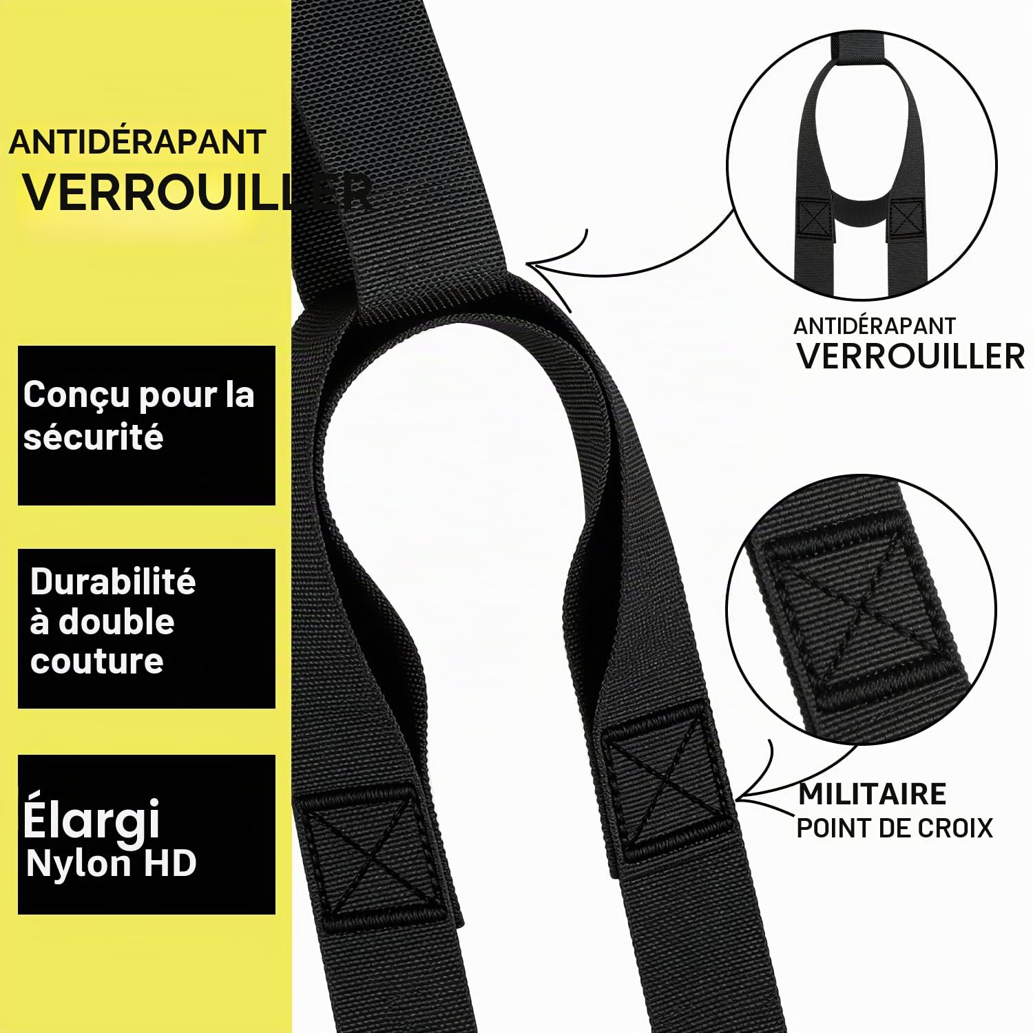 Sangle de Suspension d'exercice de Suspension Sangle Fitness Kit pour Musculation Multifonction Kit Entraînement Stretch chez Home Gym Sling Trainer Kit d'entraînement