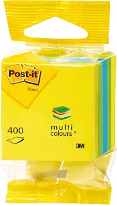 Post-it Notes Minikuber, gul, blå och grön, 400 ark, 51 mm x 51 mm ...