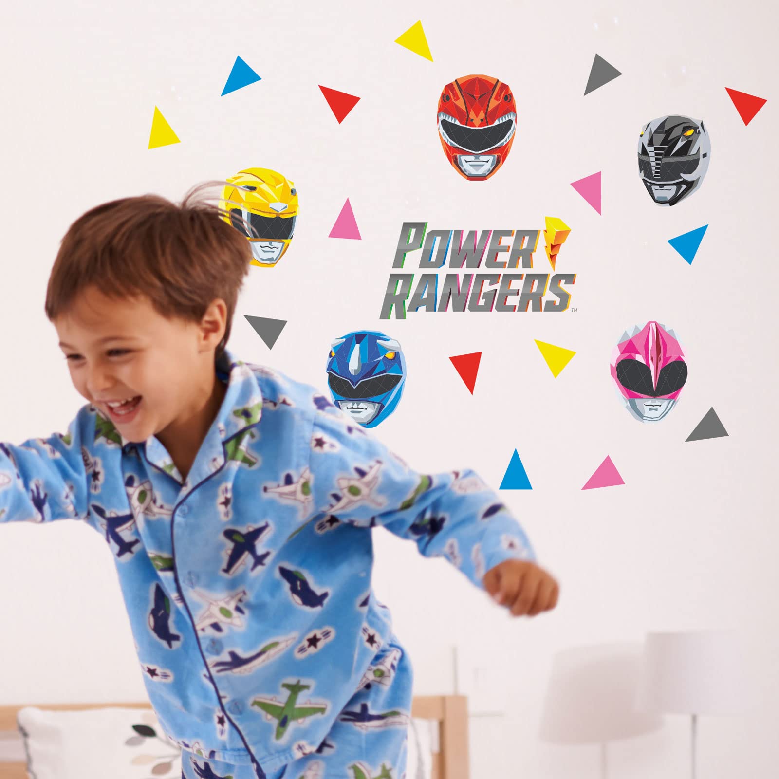 Stickerscape Power Rangers Wall Sticker (Masks Stickaround - Regular Size)| Official Power Rangers Wall Decal, Power Rangers Wall Decor | Power Rangers Bedroom | Easy to Apply, Cleanly Removable