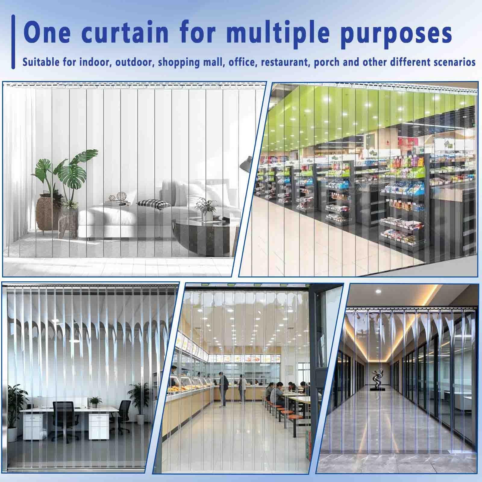 Rideau De Porte Laniere Plastique Rideaux À Lamelles Verticales Transparent Rideau Exterieur Porte Anti Chaleur Rideau Exterieur Impermeable(2.5mm,W18cmxH260cm)