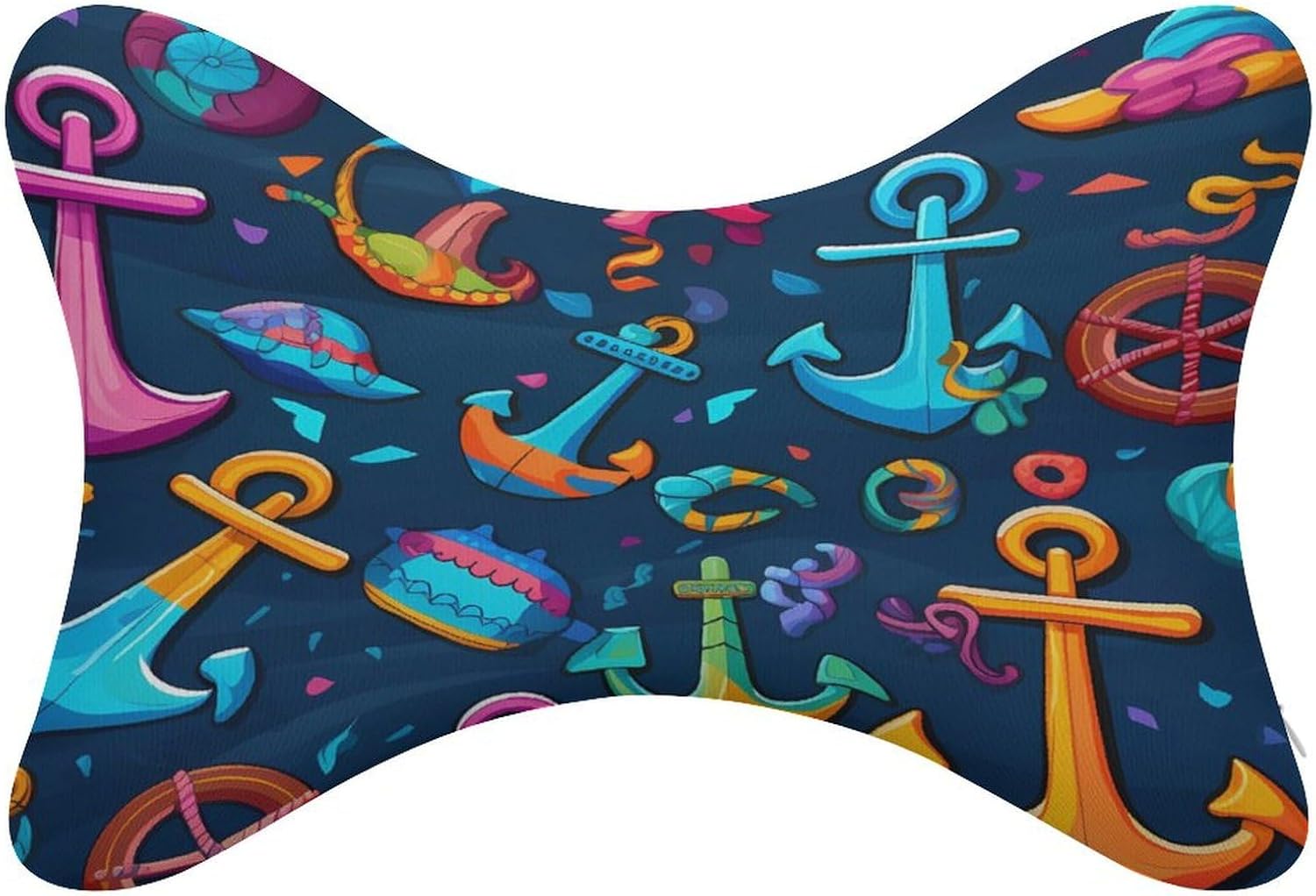Colorful Anchors 2 Pack Car Neck Pillow Car Headrest Soft Car Pillow for Most Cars