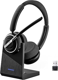 PrancyBt KH120M Wireless Bluetooth Headset with Noise Cancelling Mic for Work