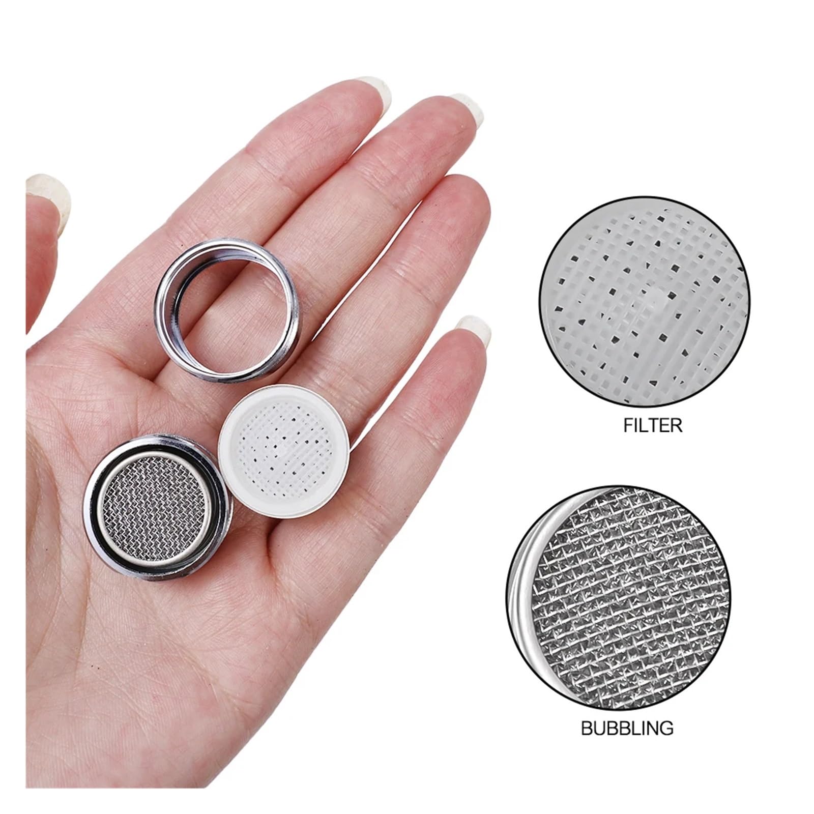 XYNSNDB 1-3 aireadores de Grifo de Repuesto para Ahorro de Agua, Boquilla de Filtro para Lavabo de Cocina, antisalpicaduras, Conector de Grifo de baño, burbujeador, fácil instalación (3 aireadores)