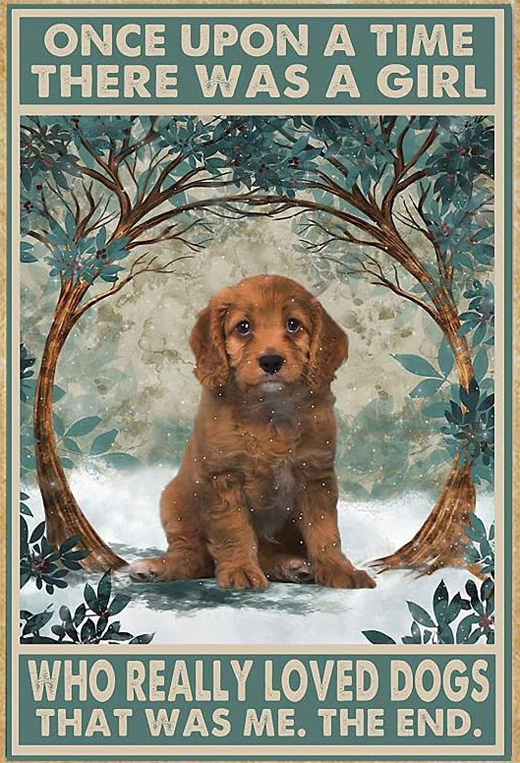 Vintage Metal Sign Caramel Cavapoo Dog Once Upon a Time Vintage Vintage Metal Sign Funny Signs Vintage Wall Decor for Home Garden Bar Bathroom 6x8 Inch