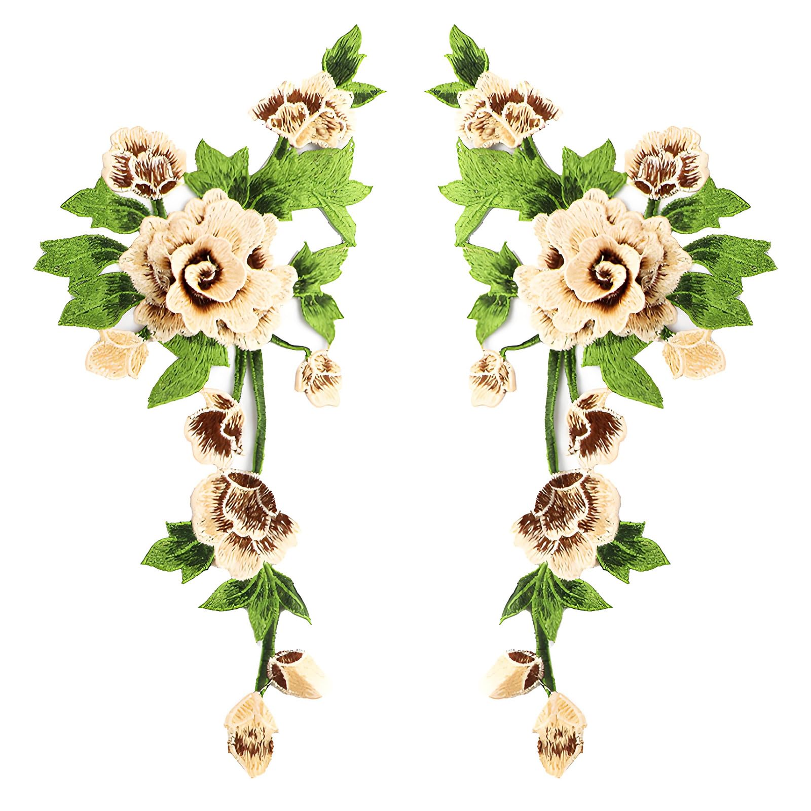 BWANGIAO Pair Of Embroidered Floral Applique Patching With Hollow Designs For Clothing And Accessories Hand Sewing