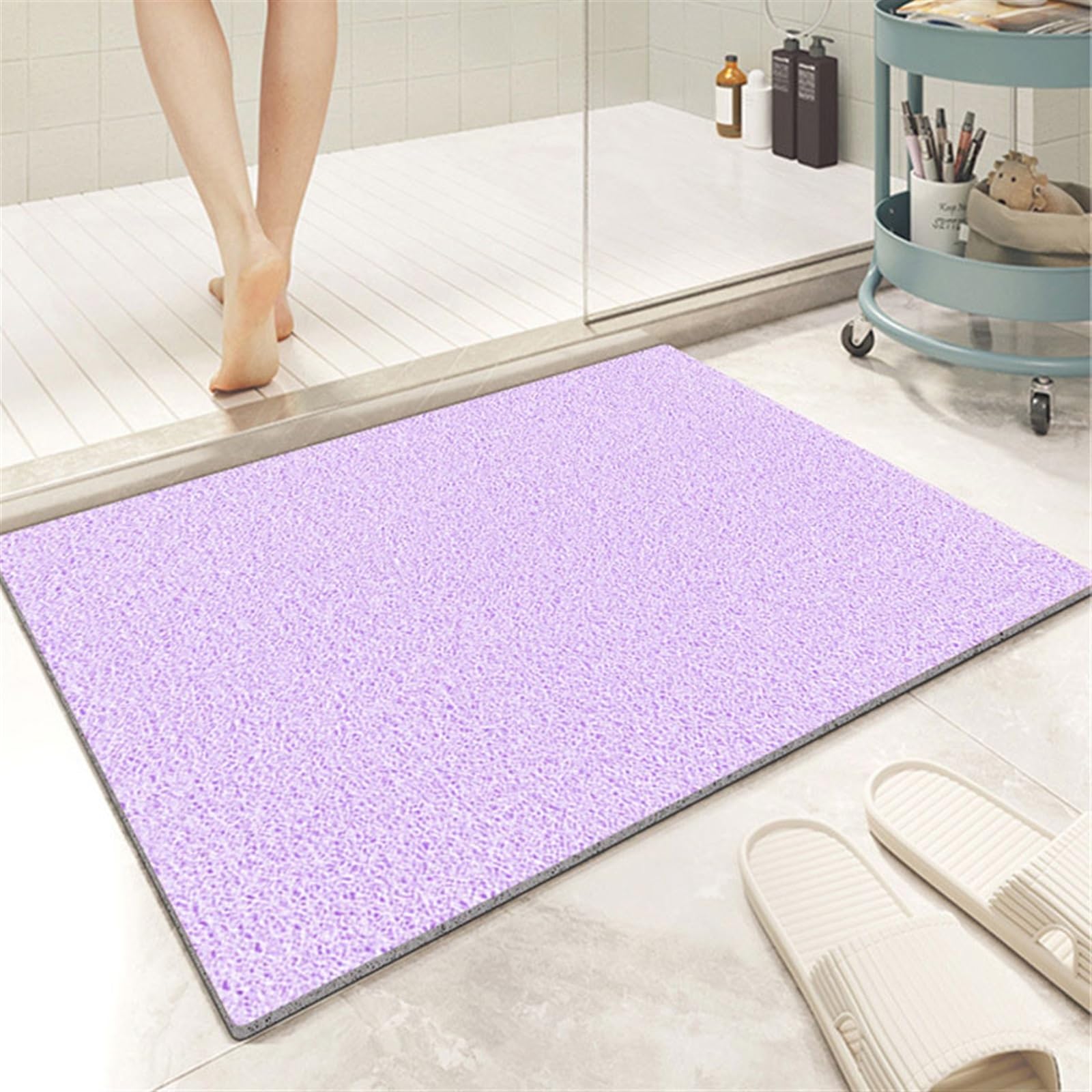 Bezpieczna mata pod prysznic, antypoślizgowa mata prysznicowa, maty ochronne pod prysznic, antypoślizgowe dla seniorów (fioletowa, 80 x 120 cm)