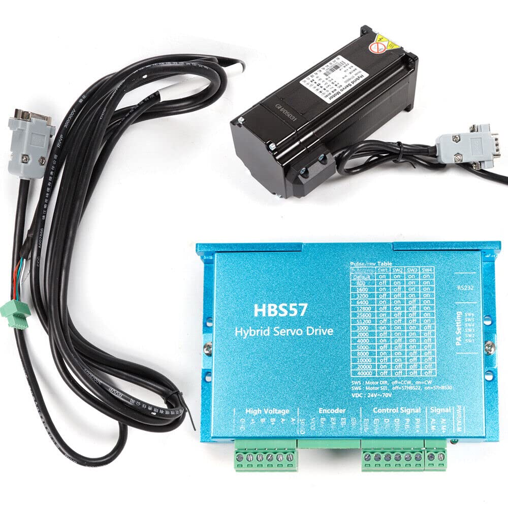 Nema23 Closed Loop Motor Schrittmotor, Drehmoment: 3.6N.m, Wellendurchmesser: 8mm, Stepper Loop Motor Driver DC 24-60V 5A 32-bit DSP Digital Encoderleitung Stepper Motor Kit