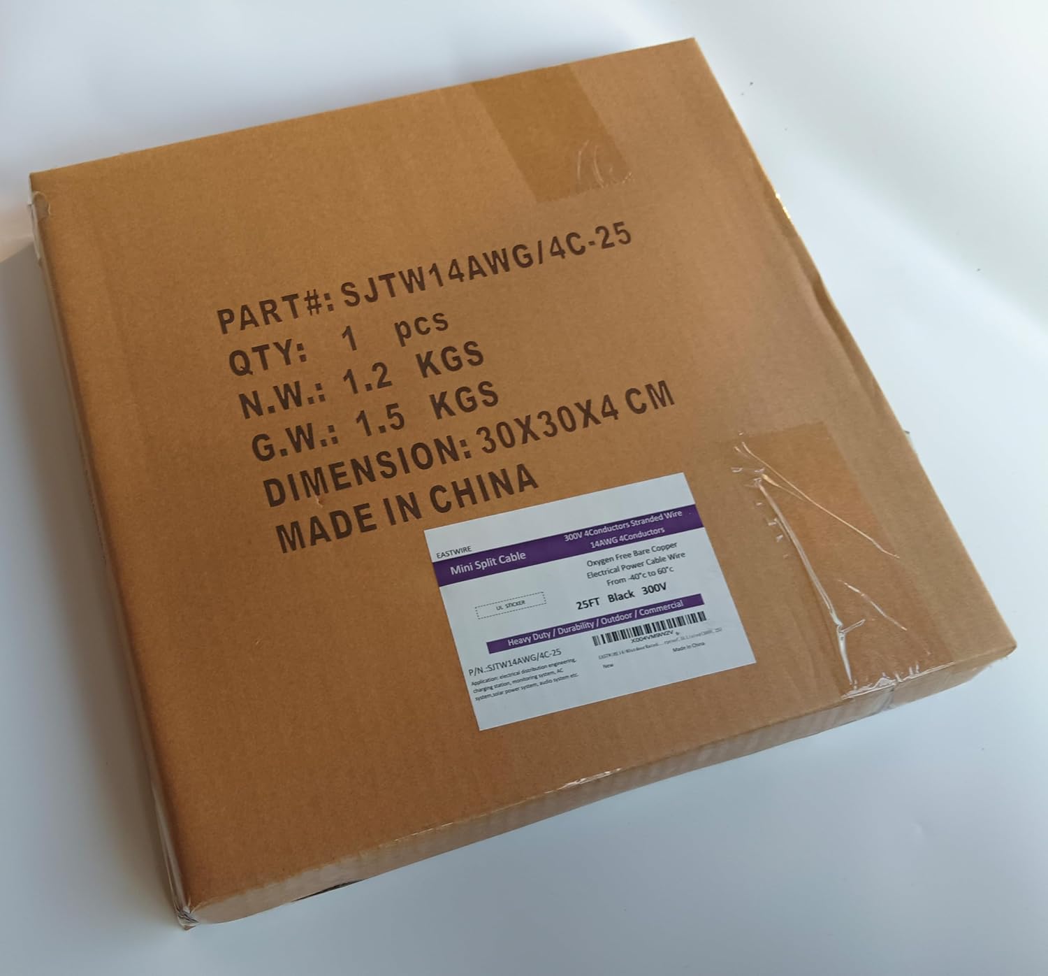 14/4 Outdoor Rated Mini Split Cable,14AWG 4 Conductors Bare Copper Wire for Air Conditioner and HVAC Systems,Weatherproof, Power and Control Tray Cable, UL Listed (600V, 50ft)