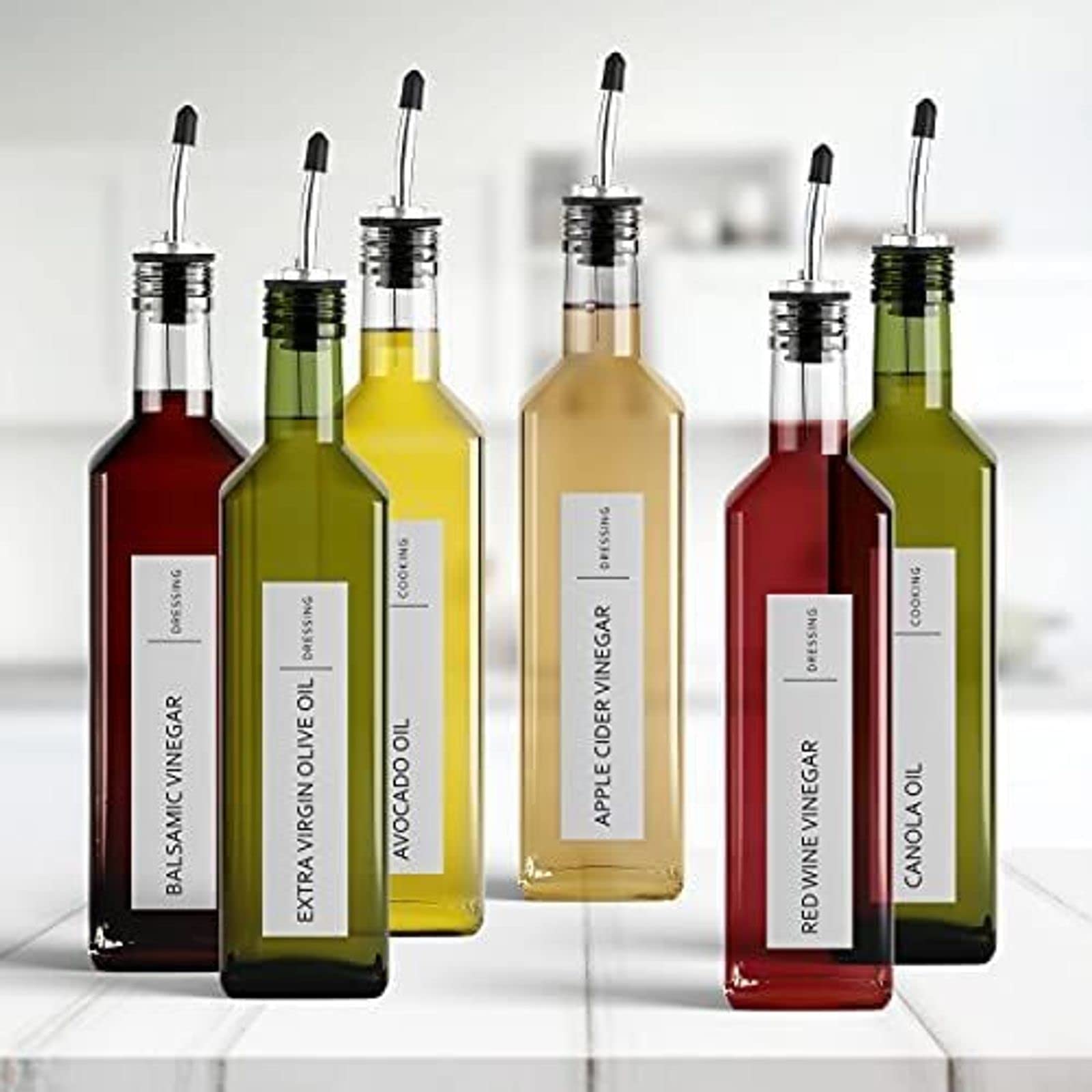Talented Kitchen Minimalist Labels for Oils, Vinegars & Condiments