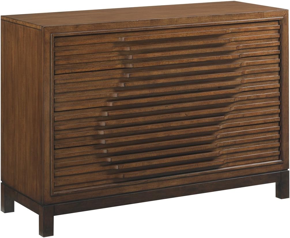 Tommy Bahama Island Fusion Madura 4 Drawer Wood Hall Chest in Walnut