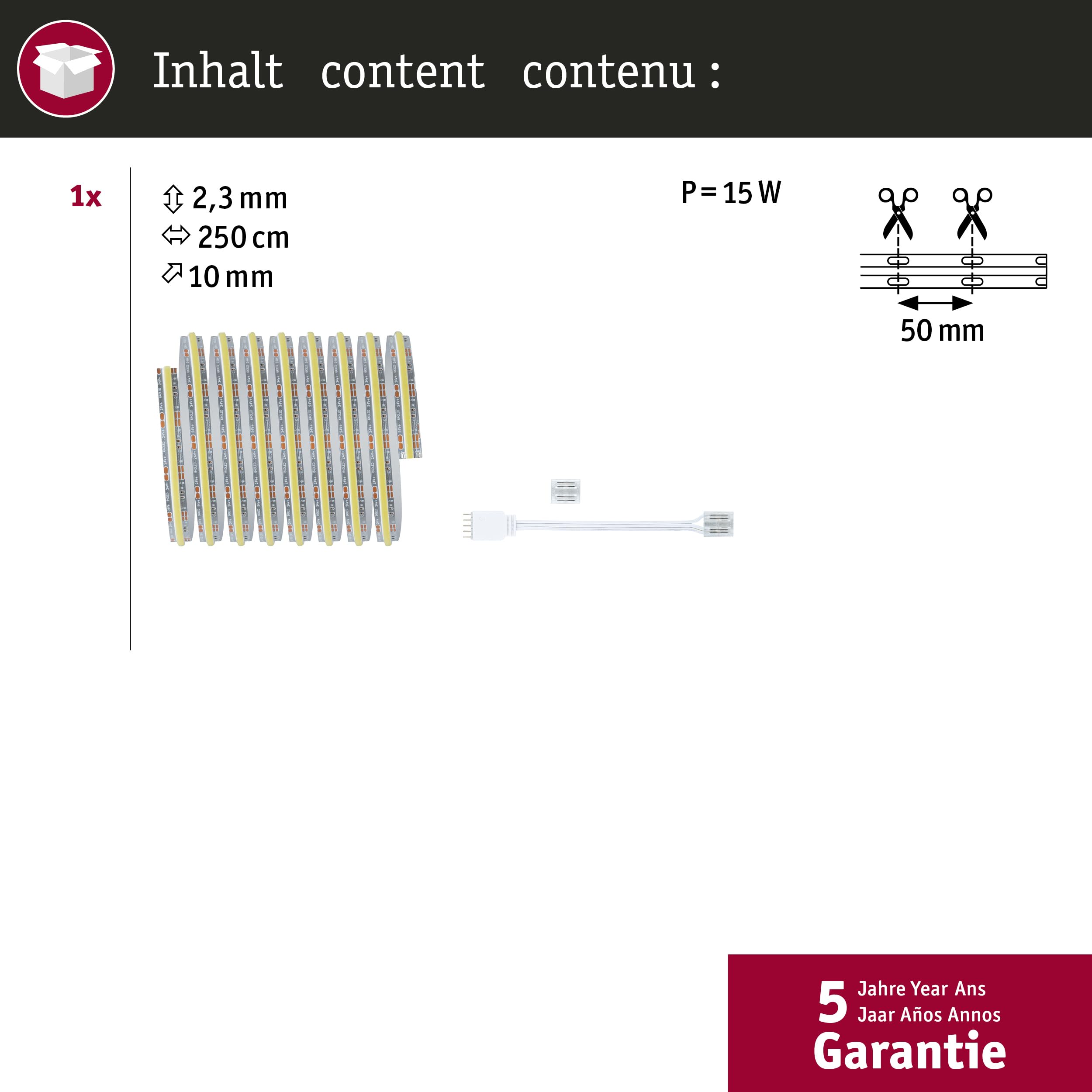 Paulmann MaxLED 500 Full-Line COB estensione 2,5 m TunW