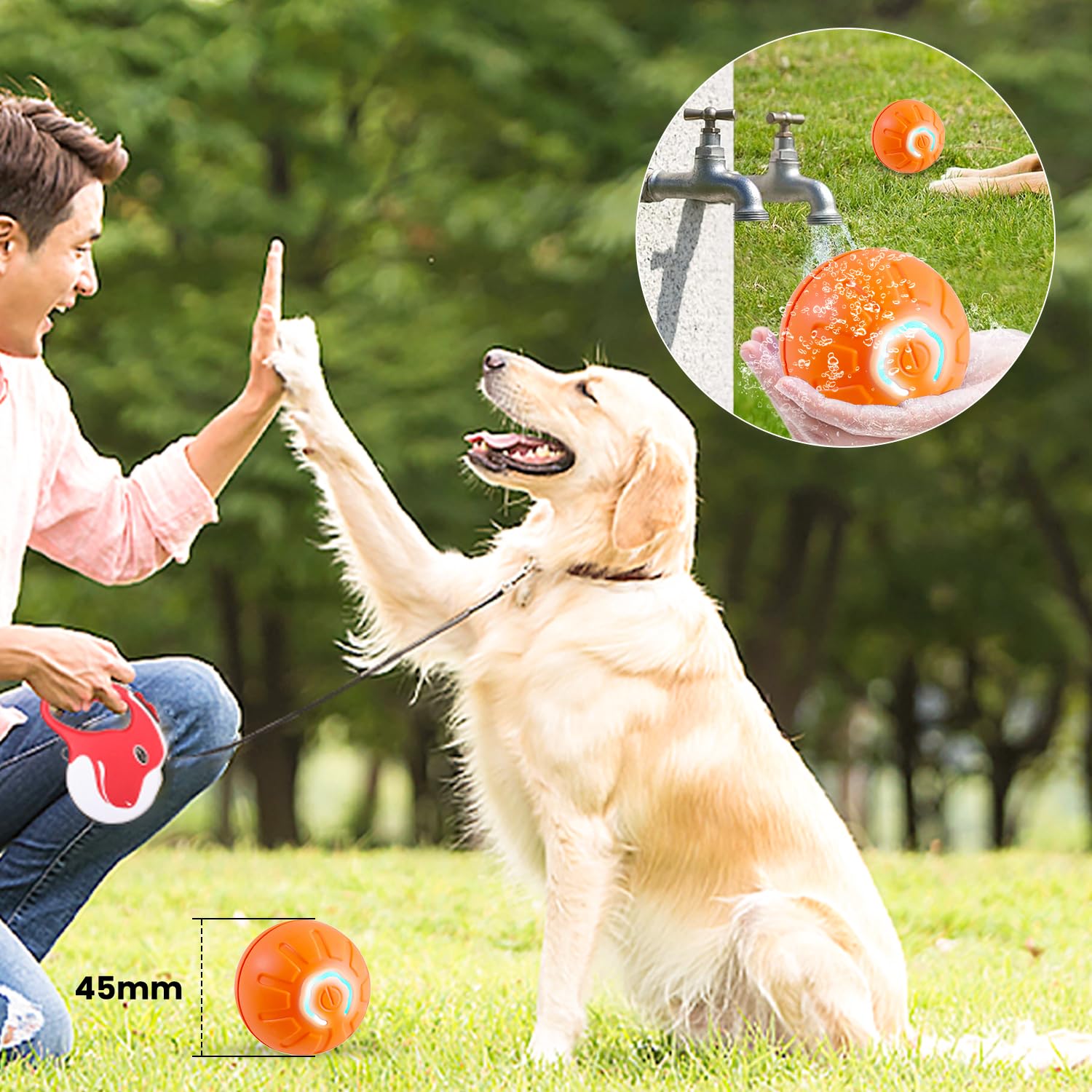 Palla Giocattolo Intelligente Per Cani DAILINK - Automatica, Ricaricabile USB, Per Cuccioli E Cani Piccoli/Medi