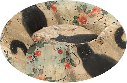 Black Cat Chinese Elaborate-Style Painting Removable & Washable Pet Dog Bed fluffier Dog Pillow Bed for Small Size Pets Sleeping Camas para mascotas