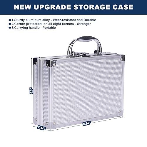 Miniatura 5 de Juego de 34 comprobadores de roscas mejoradas para tuercas y pernos (18 pulgadas y 16 métricas), colocado individualmente en una funda portátil para