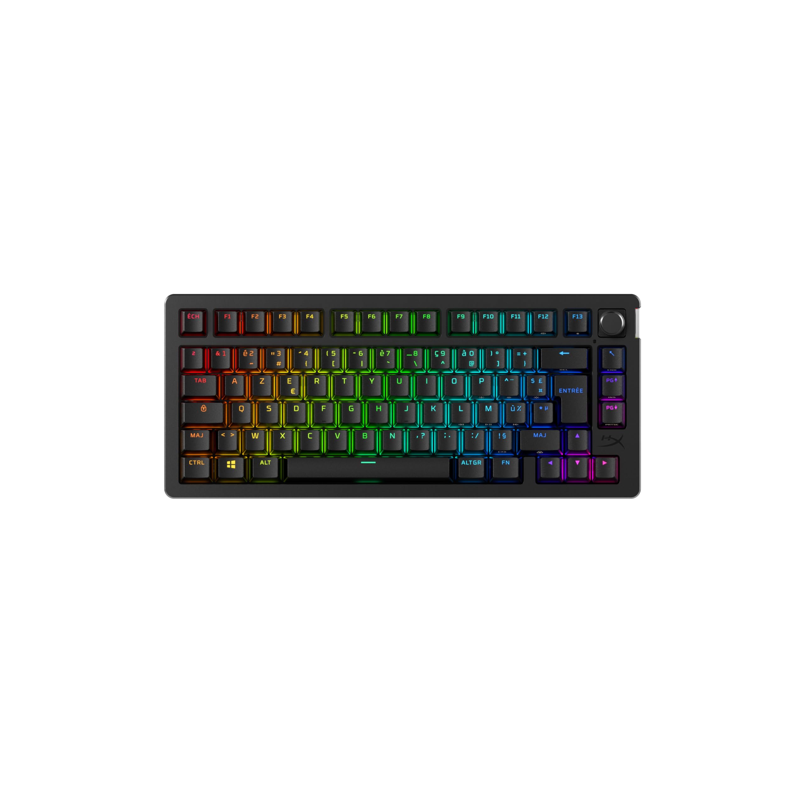 HyperX Alloy Rise 75 Wireless 75% Hot Swappable Mechanical Gaming Keyboard PC Backlight Up to 80 Hours Dual 2.4GHz Wireless and Bluetooth