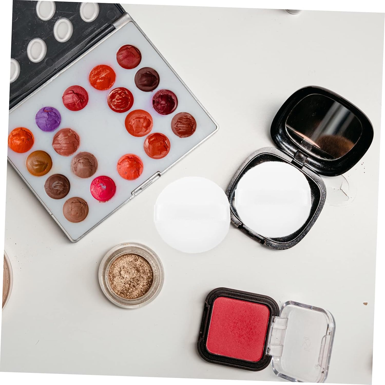 CANIGHT 20pcs Comfortable Makeup Pad Cosmetics Puff Face Makeup Puff Tool Flocked Powder for Foundation and Concealer Random Color