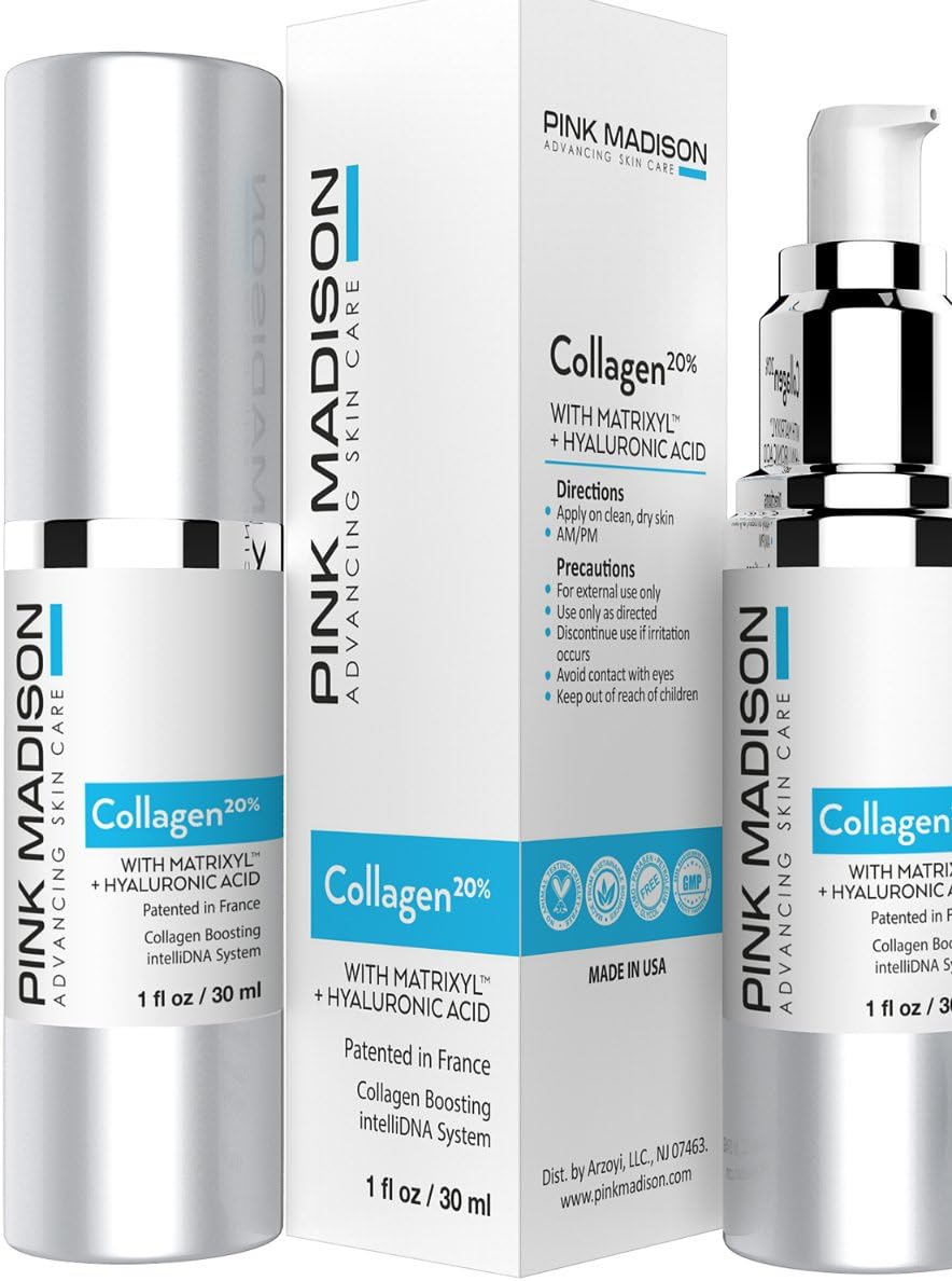 COLLAGEN Serum with Matrixyl and Hyaluronic Acid - Luxury Anti Aging Face Serum Treatment Formula for Men and Women. Effective for Fine Lines and Under Eye Wrinkles.