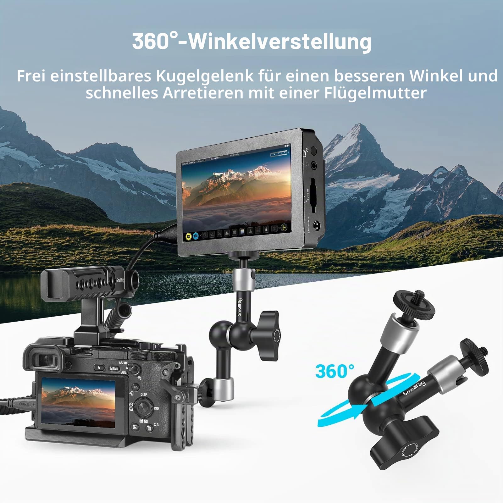 SMALLRIG Magic Arm 5,5 Zoll für Monitor EVF Videokamera Rig - 2065B