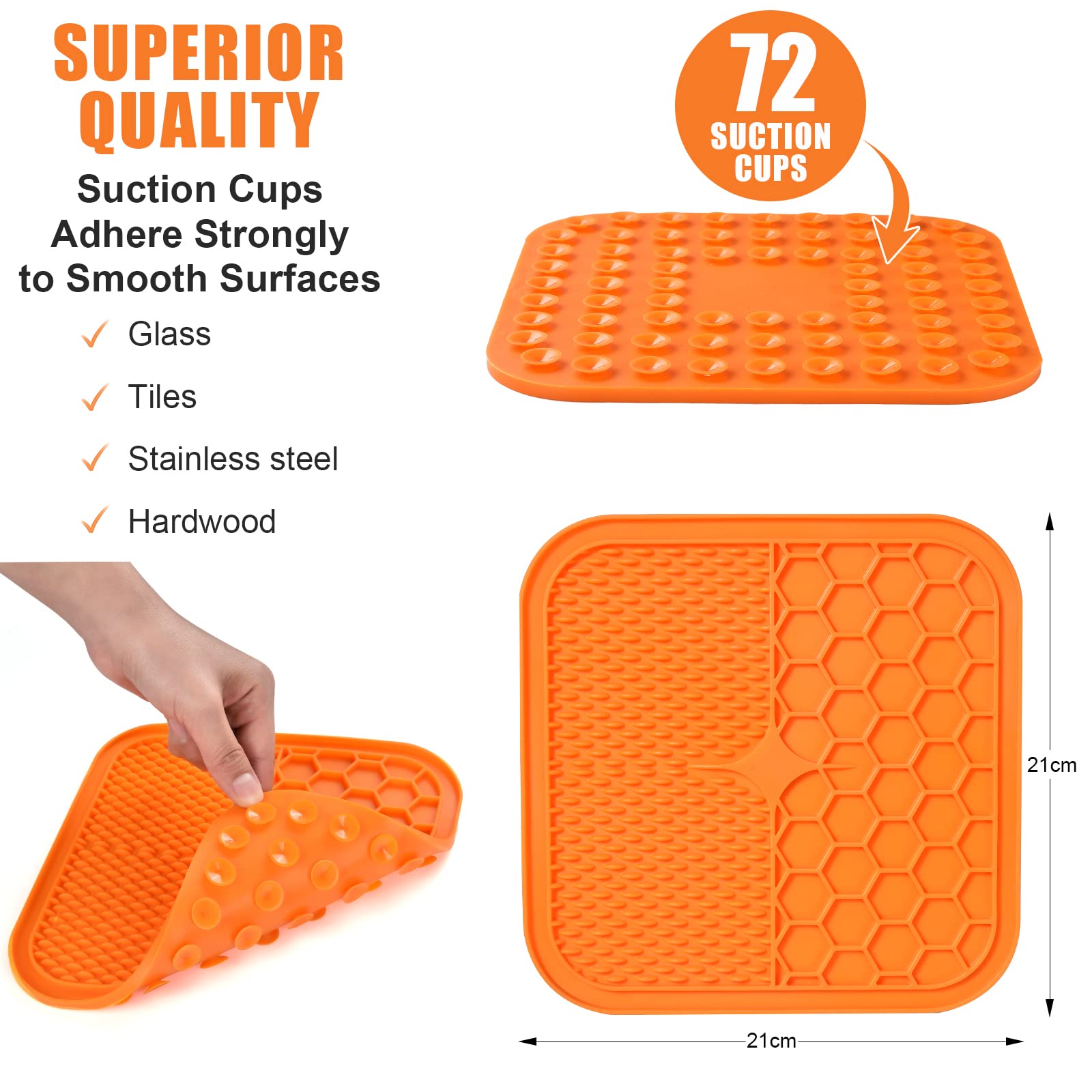 AiQInu Lick Mat per Cani con Ventosa,2 Pezzi Tappetino per Leccare Cane senza BPA Alimentatore Lento con 1 Spatola in Silicone,Ventose Extra forti per il Bagno,Toelettatura,Addestramento e Curarlo