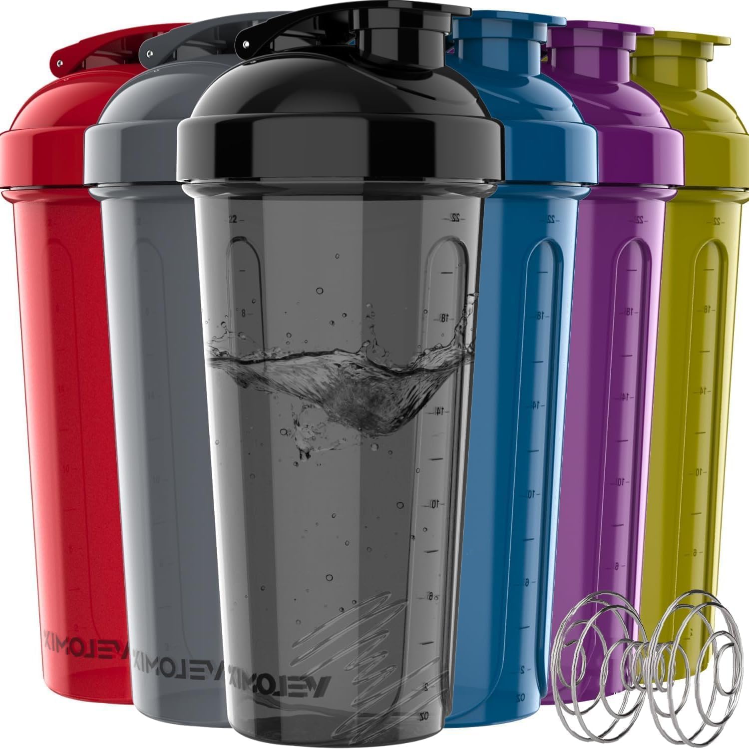 JEELA SPORTS 2 PACK Protein Shaker Bottles for Protein