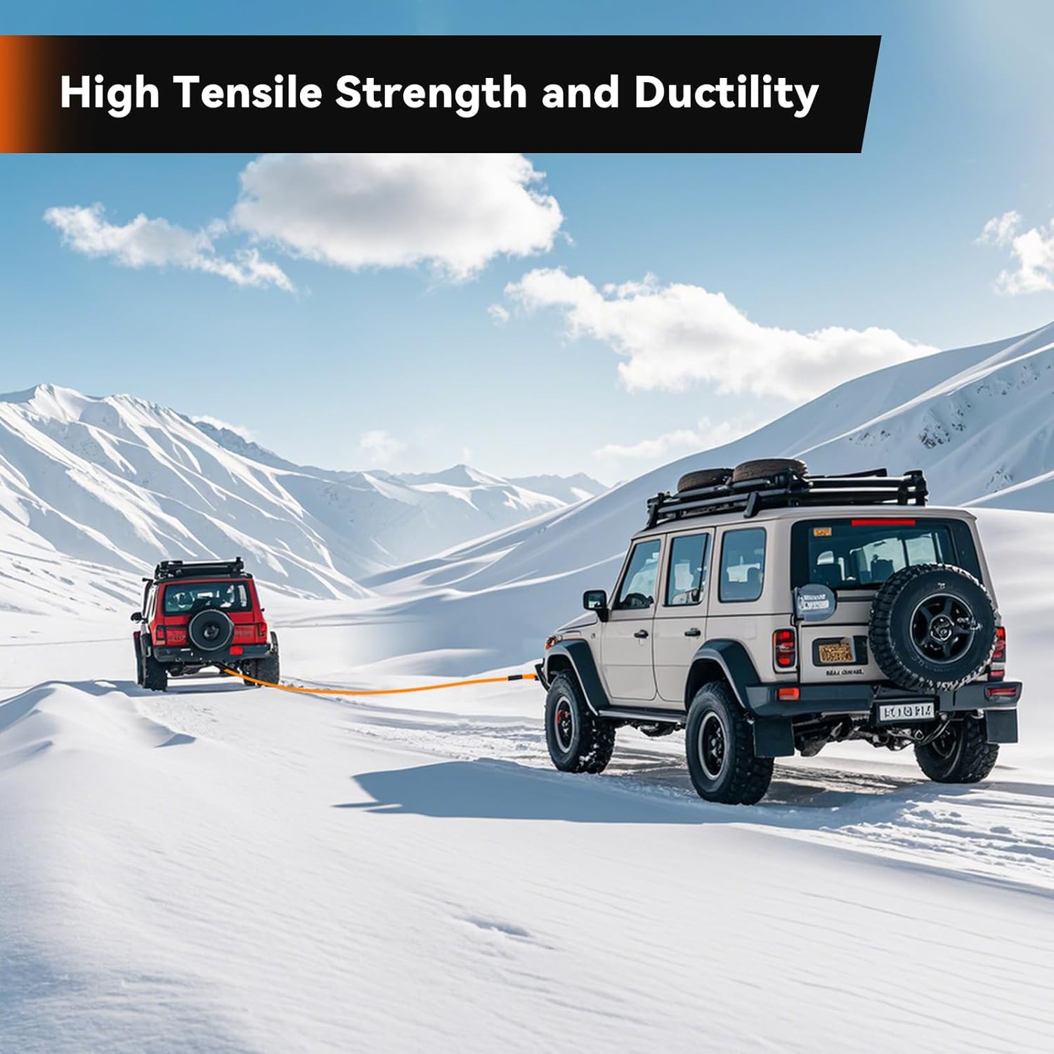 Kinetic Recovery Rope 1-1/8"x 30ft 51500lbs Heavy Duty Offroad Snatch Strap with 2 Soft Shackles, Kinetic Tow Rope Recovery Kit, 35% Elasticity Tow Ropes for Trucks SUV UTV ATV Tractor