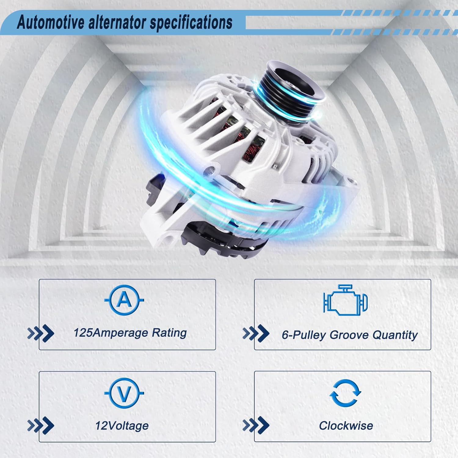 Alternator Compatible with Chevy 2006-2011 Impala 2006-2007 Monte Carlo 3.5L 3.9L V6 Replace for: 10335497 20757889 40024062 11185N