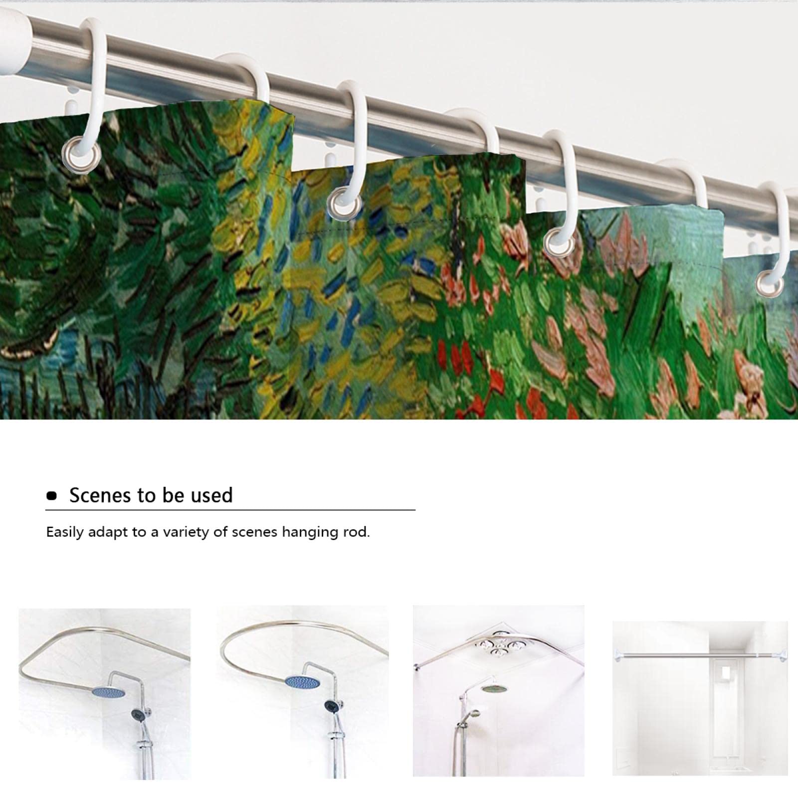 Farm Orchard Cortinas de Ducha Artista Juego de Cortinas de Ducha para Tela de baño Cortinas de baño de poliéster de Secado rápido con Ganchos Amarillos W200xL200cm