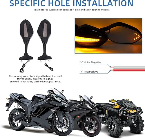 Miniatura 5 de Espejos laterales integrados Espejo retrovisor motocicleta Aaccessories motocicleta LED intermitente espejos compatibles con Honda CBR600RR CBR250R